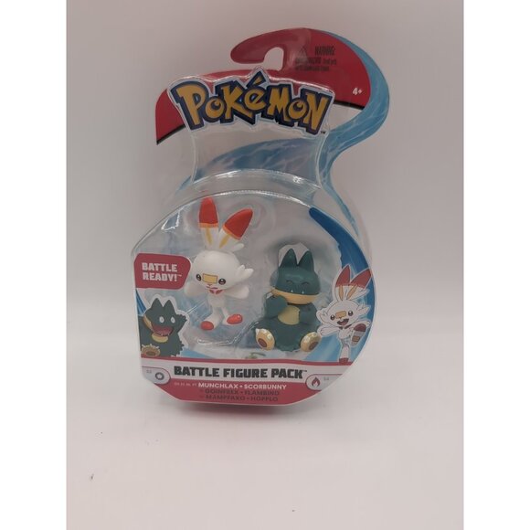 Pokemon New Sword and Shield Battle Action Figure 2 Pack - Munchlax and Scorbunn - Picture 1 of 2